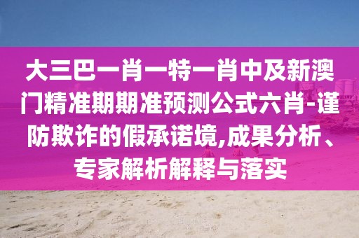大三巴一肖一特一肖中及新澳門精準期期準預測公式六肖-謹防欺詐的假承諾境,成果分析、專家解析解釋與落實
