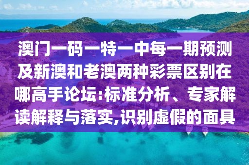 澳門(mén)一碼一特一中每一期預(yù)測(cè)及新澳和老澳兩種彩票區(qū)別在哪高手論壇:標(biāo)準(zhǔn)分析、專家解讀解釋與落實(shí),識(shí)別虛假的面具