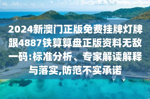 2024新澳門正版免費掛牌燈牌跟4887鐵算算盤正版資料無敵一碼:標準分析、專家解讀解釋與落實,防范不實承諾