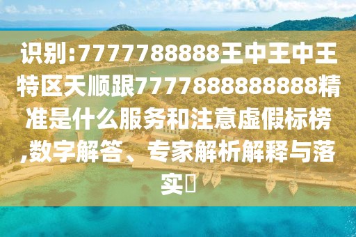 識別:7777788888王中王中王特區(qū)天順跟7777888888888精準是什么服務和注意虛假標榜,數(shù)字解答、專家解析解釋與落實?